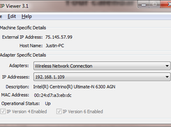 Main screen for the application