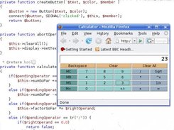 Calculator demo running