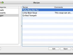 The main window of the iRecipe program.