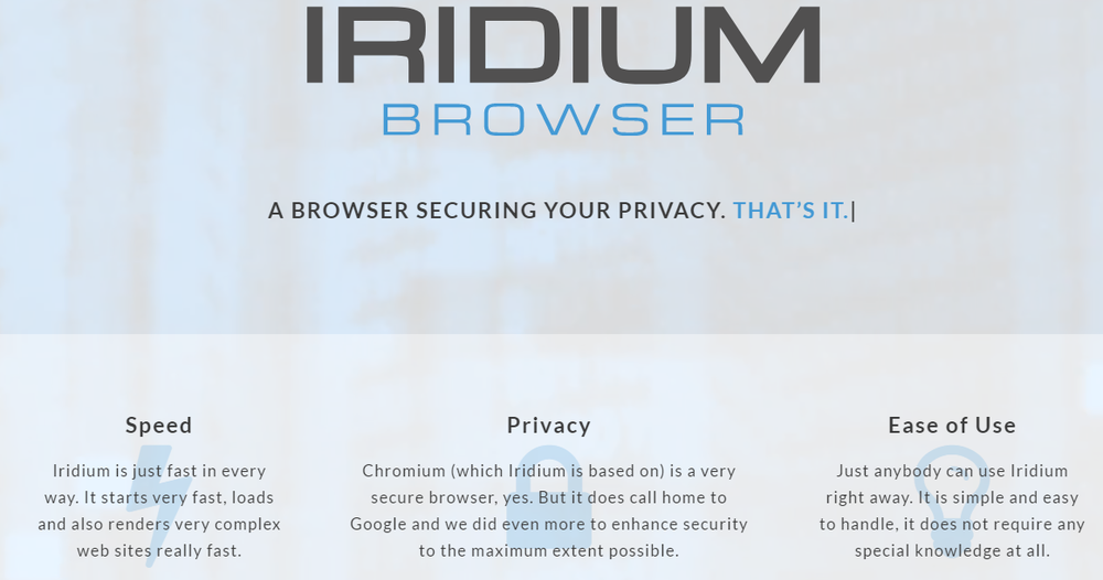 Iridium Browser Screenshot 1