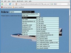 Simple dropdown shows databases with tables and row count.