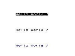 Hello World using the internal default font