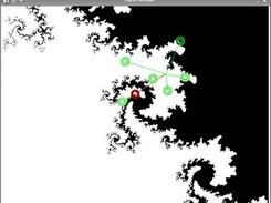 The game in action, somewhere at the Mandelbrot-fractal