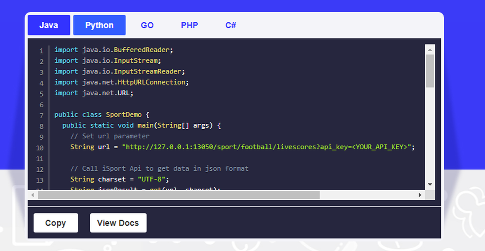 iSports API Screenshot 1