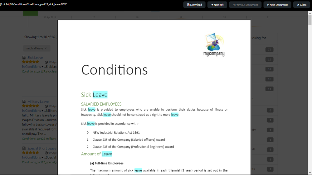 Hyland Enterprise Search Screenshot 1
