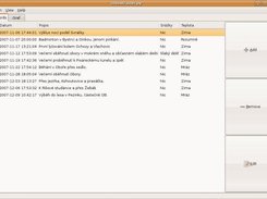 Main window - list of records (trainings)