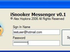 iSnooker Messenger Sign-In Dialog