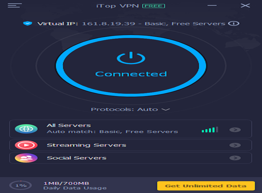 iTop VPN Screenshot 1