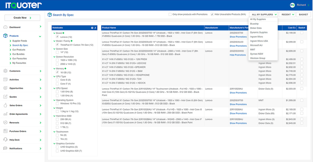 Supplier feed integration