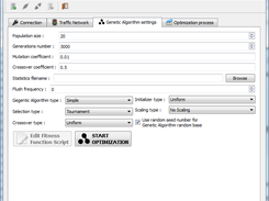 The window with Genetic Algorithm settings