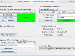 Main entry window for connecting to DB and ontology
