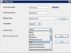 j2Cirip - Configuration Panel