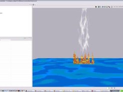 Snapshot of animated water, smoke, fire