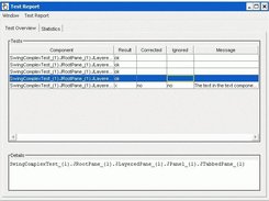 Window showing a test report (GUI testing)
