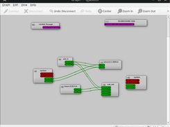 qjackctl graph connecting audio interface, browser, internal mic to record and speakers 