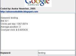 Pre alpha screenshot - keyword estimator