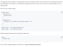 JakeWharton Hugo Screenshot 1