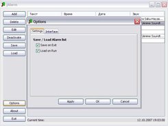 jAlarm 0.1.0 options dialog