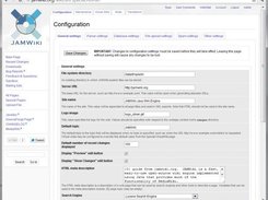 Administrative screen for managing a JAMWiki instance