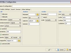 DOSBox settings dialog (adjustable)