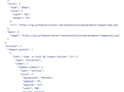 Jasonette fetches this JSON markup from a server