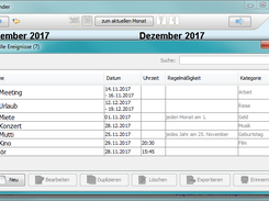 Liste aller Ereignisse