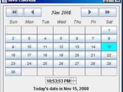 Calendar displaying Today's Date and Time