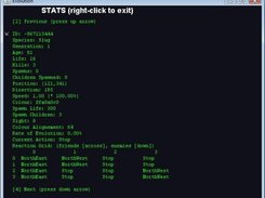 Creature stats screen