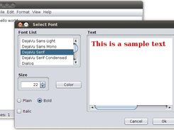 JNote v0.2 font selection window