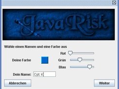 JavaRisk2 player creation (german localization)