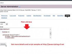 Execution of a script written in plain old Java