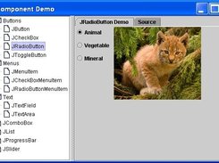 The "Components" demo shows off many of JAXX's capabilities