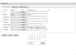 JSF dialog to search for objects