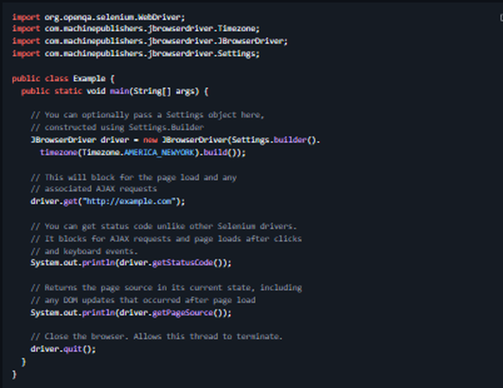 jBrowserDriver Screenshot 1