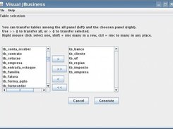 pick the tables from database that will be managed ...