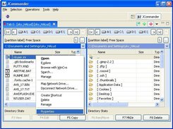 The native (Win32) shell context menu for JCommander files