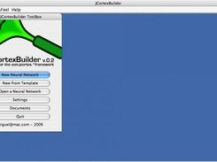 JCortexBuilder opening menu with its functionalities.