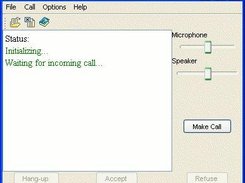 first screen, the app is waiting incomming calls