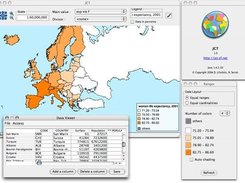 JCT on Mac OS X, displaying women life expectancy in Europe