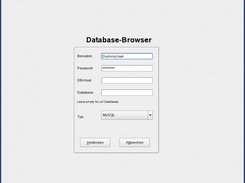 Anmeldemaske mit Datenbankauswahl