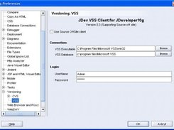 Shows VSS Extensions preferences dialog using SourceSafe