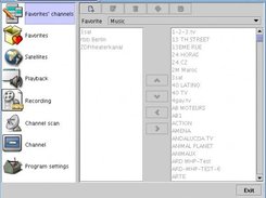 The preferencies panel for assigning channels to favorites