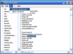 JIE 1.2 in WinXP showing the "Ini" menu