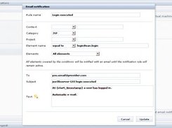 jeeObserver GUI - Email notification settings