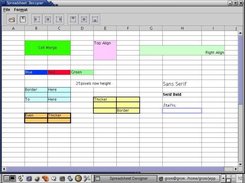 Spreadsheet with various cells styles