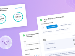 Text and email messaging made for sports volunteers. Send messages to teams, divisions, or groups with just a few clicks.