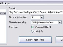 Export Sheet (or Save As)
