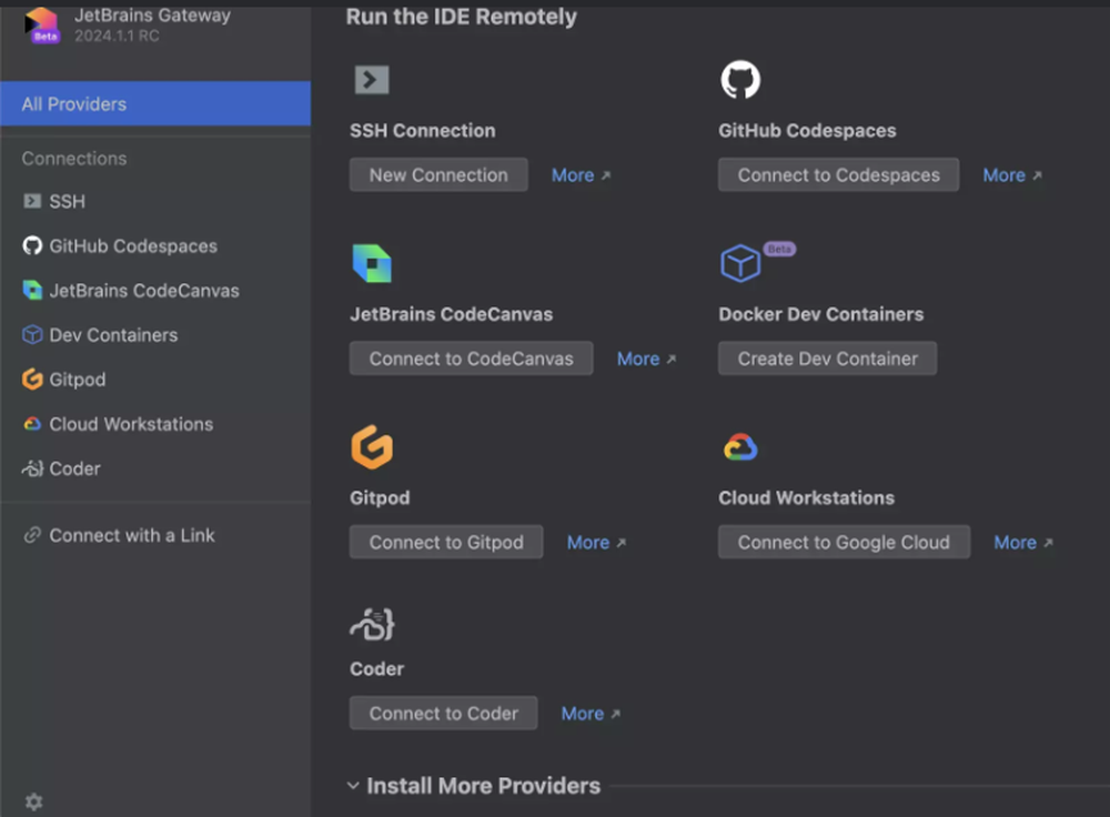 JetBrains Gateway Screenshot 1