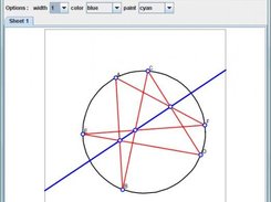 Pascal's mystic hexagram in a circle