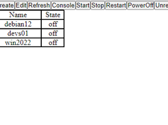 VM listing
